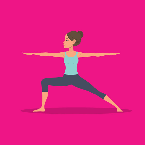 Imagen de una chica haciendo yoga sobre un fondo rosa - Saba